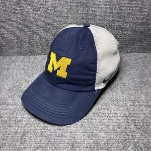 Michigan Wolverines Hat Cap Strap Back Mens Blue NCAA Football Trucker Nike